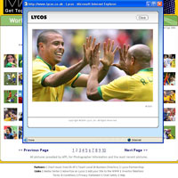 Lycos World Cup Gallery Popup Screenshot